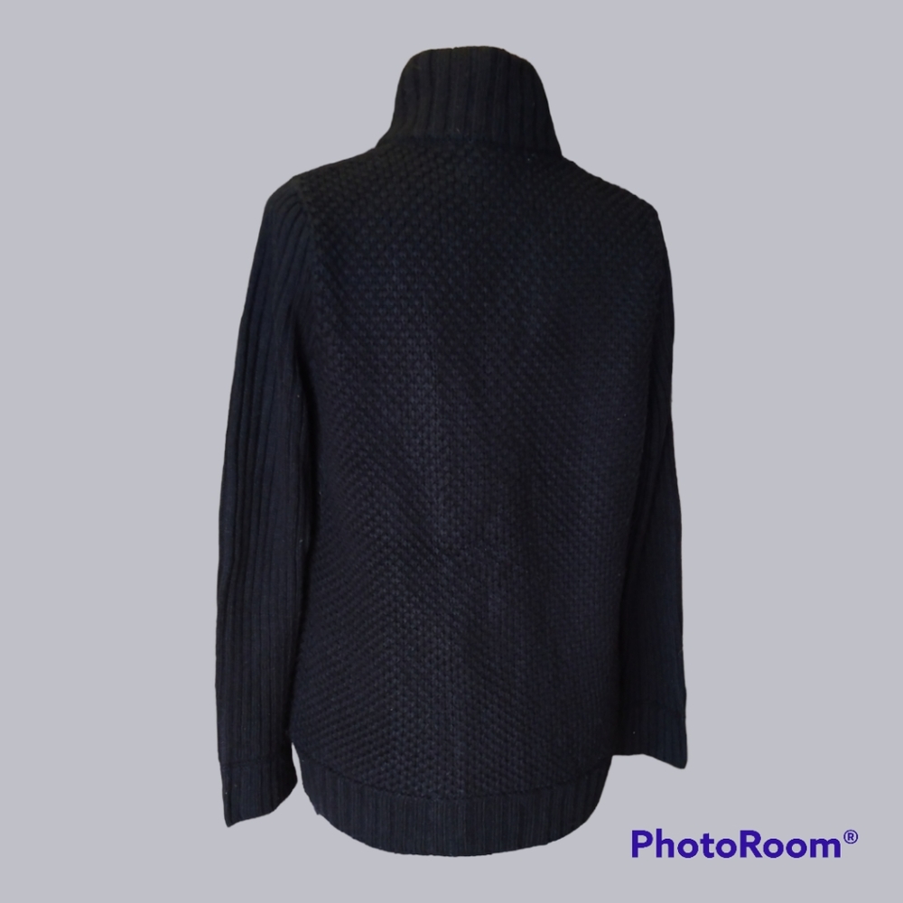 Jones New York signature black knit zip up sweater,  Small - Picture 5 of 8